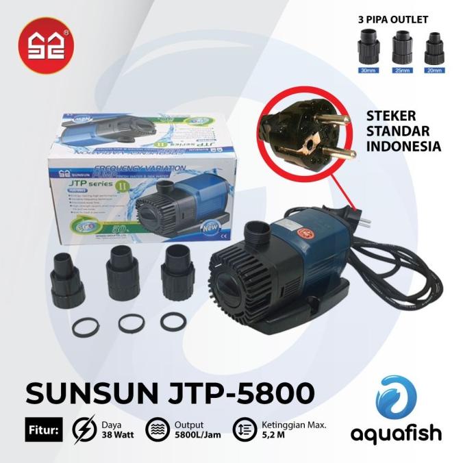 Sunsun Jtp-5800 5800 Liter/Jam 38W Original | Pompa Celup Kolam Ikan