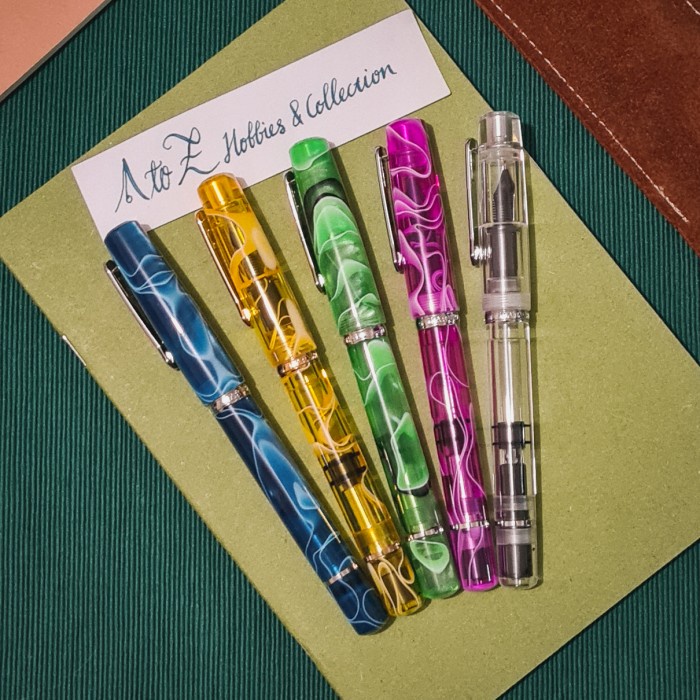 

Terlaris Narwhal Original Fountain Pen #6 Nib Piston Filler Clear Demonstrator