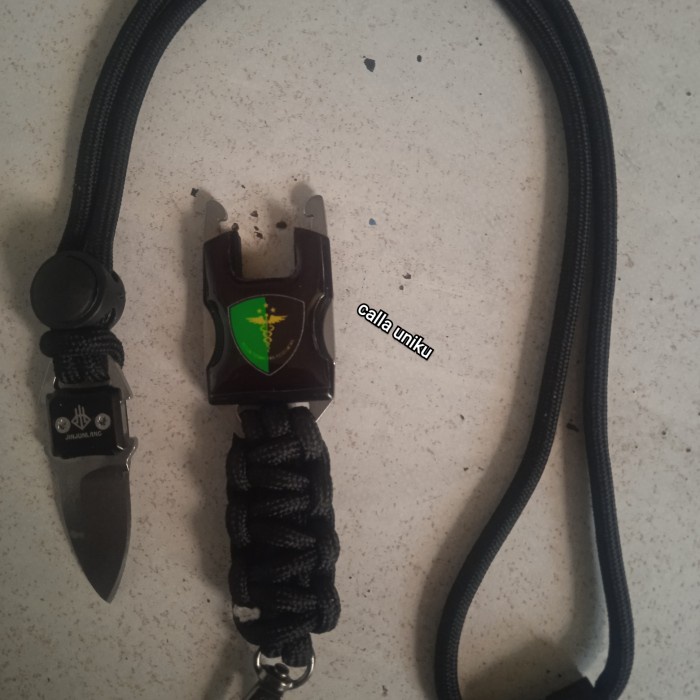 

Lanyard Id Card Tactical Mini Knife Logo Dokkes Polri