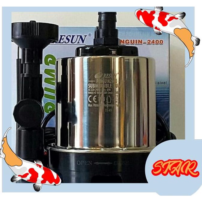 Aquarium Kolam Ikan Pompa Celup Water Pump Resun Pinguin 2400