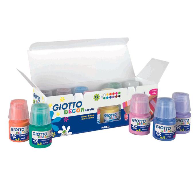 

Cat Akrilik Giotto Decor Acrylic Paint Set 12 Warna 25Ml