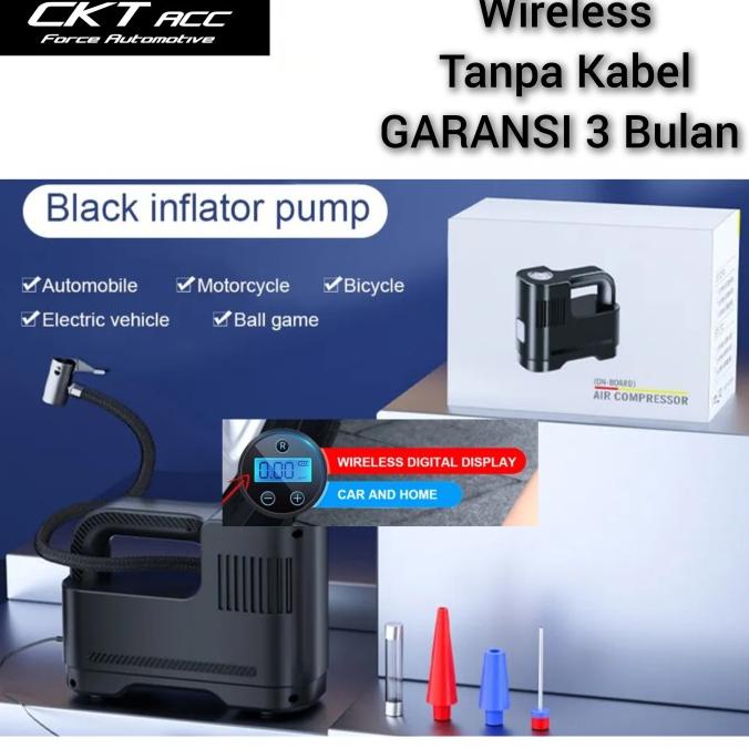 POMPA BAN MOBIL WIRELESS TANPA KABEL SEPEDA MOTOR ELEKTRIK INFLATOR