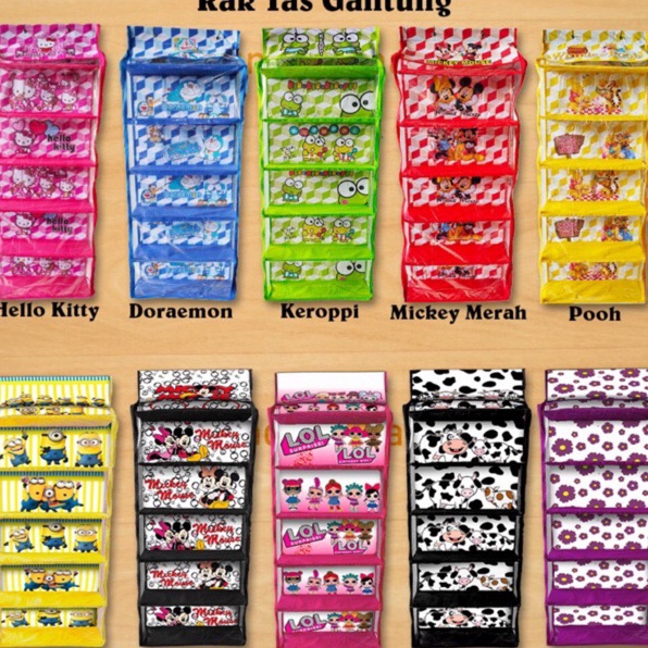 [RAK TAS] SUSUN GANTUNG KARAKTER (BISA GROSIR) ANTI DEBU FULL SLETING