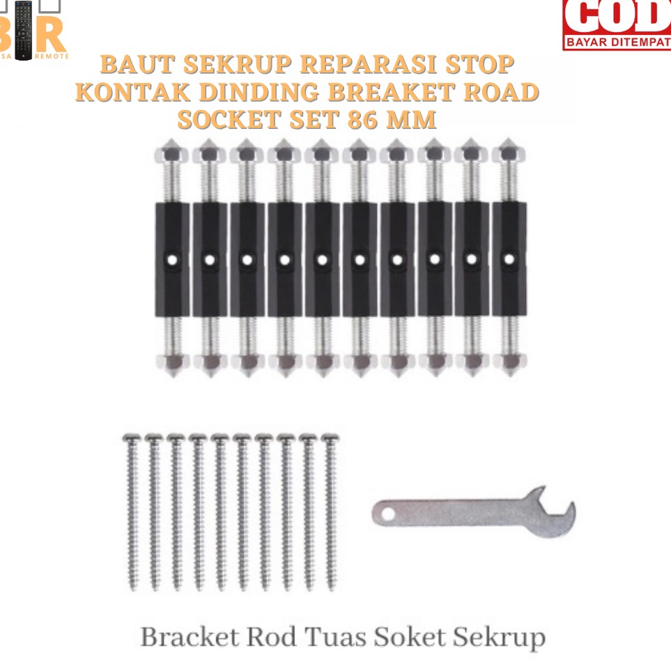 ー Wg Baut Sekrup Reparasi STOP KONTAK Dinding Breaket Road Socket SET 86mm ❆ ♦
