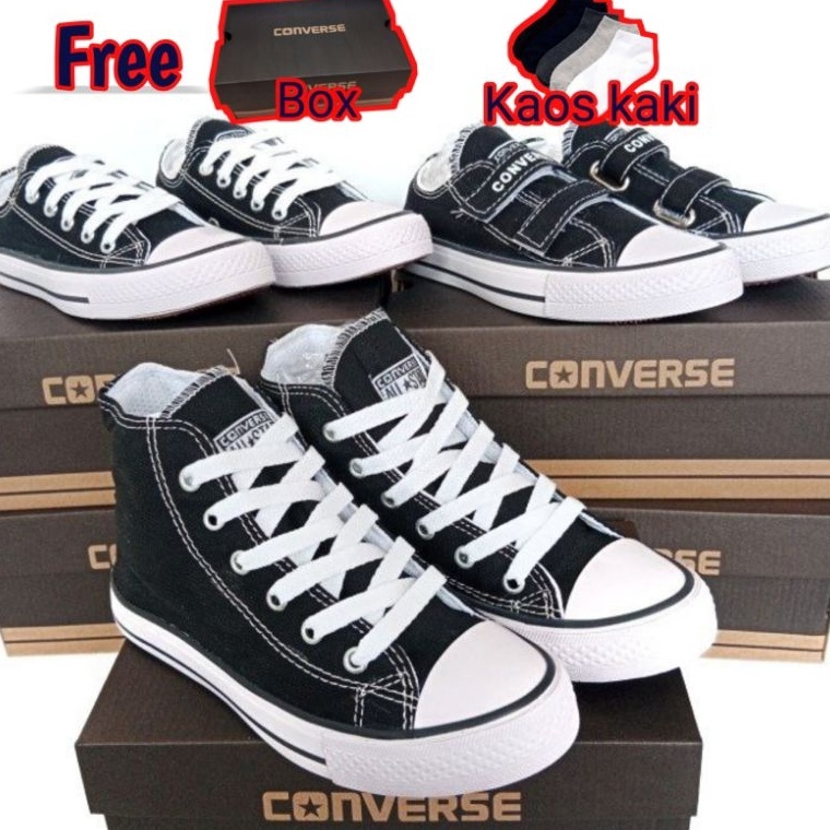 Murah Banget SEPATU SEKOLAH ANAK PEREMPUAN SD CONVERSE ALLSTAR WARNA HITAM WANITA PRIA ANAK LAKI-LAK