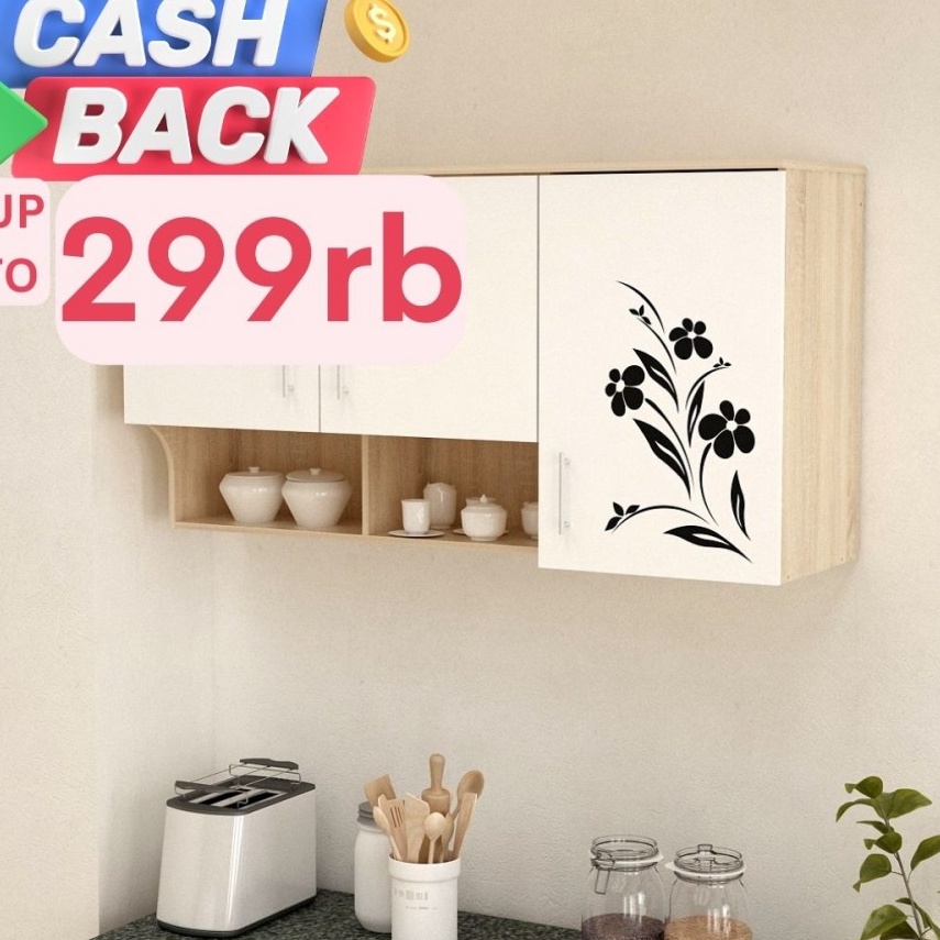 Stok Terbaru Dahlia KCWU 120 KC WU ALBA BAZ - Kitchen Set Lemari Rak Gantung Dapur DAHLIAKCWU120 - K
