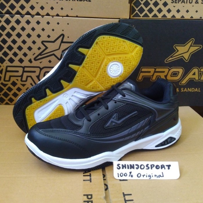 Terlaris Sepatu Badminton Hitam Black Pro Att Original 40 - 43 Limited Edition