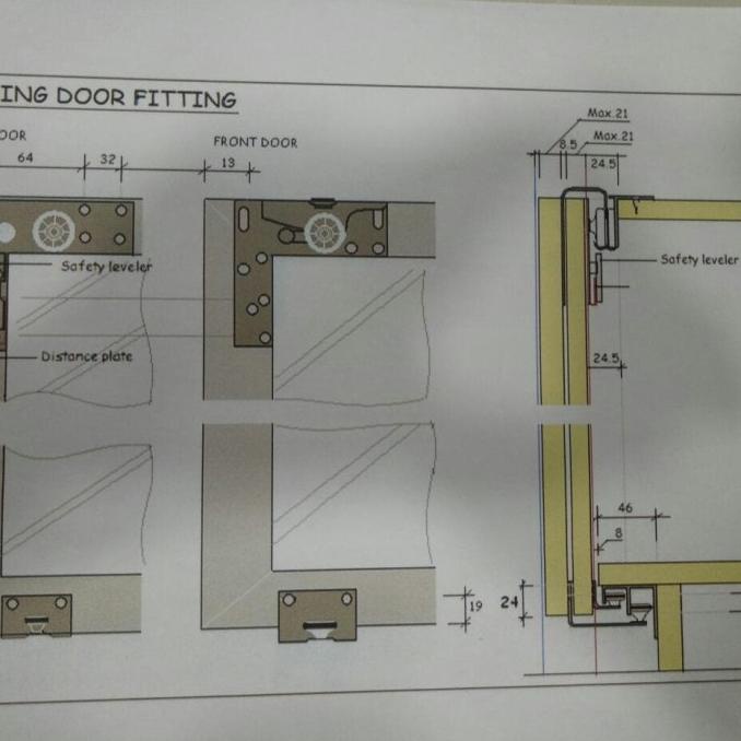 Rel Sliding Htech 2 Pintu + Soft Close