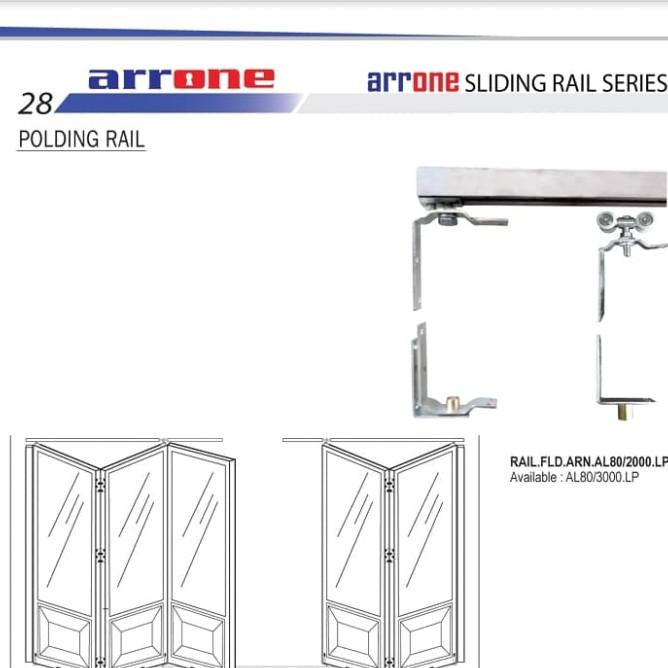 Rel Pintu Lipat Alumunium 3M Lengkap Asesoris 5 Daun Satu Arah