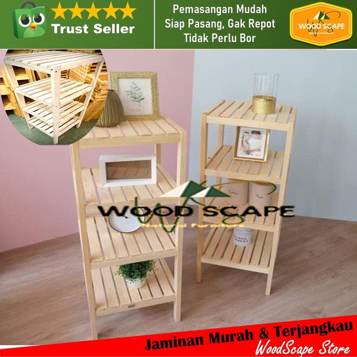 Terlaris Rak Serbaguna 4/ Rak Kayu / Rak Serbaguna / Rak Samping /Rak Kotak/