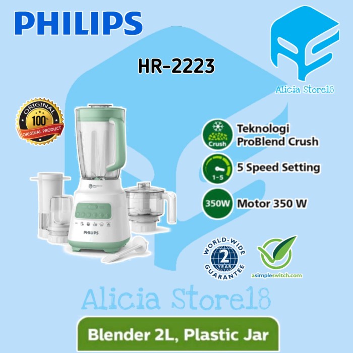 PHILIPS BLENDER 2L HR2223 HR 2223 PLASTIK JAR HR-2223 4in1