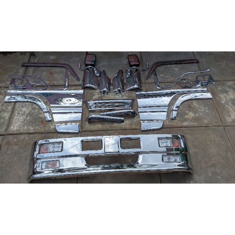 aksesoris bagian depan dan samping set bemper 45cm elf nhr isuzu elf nhr elf nkr55 elf macan