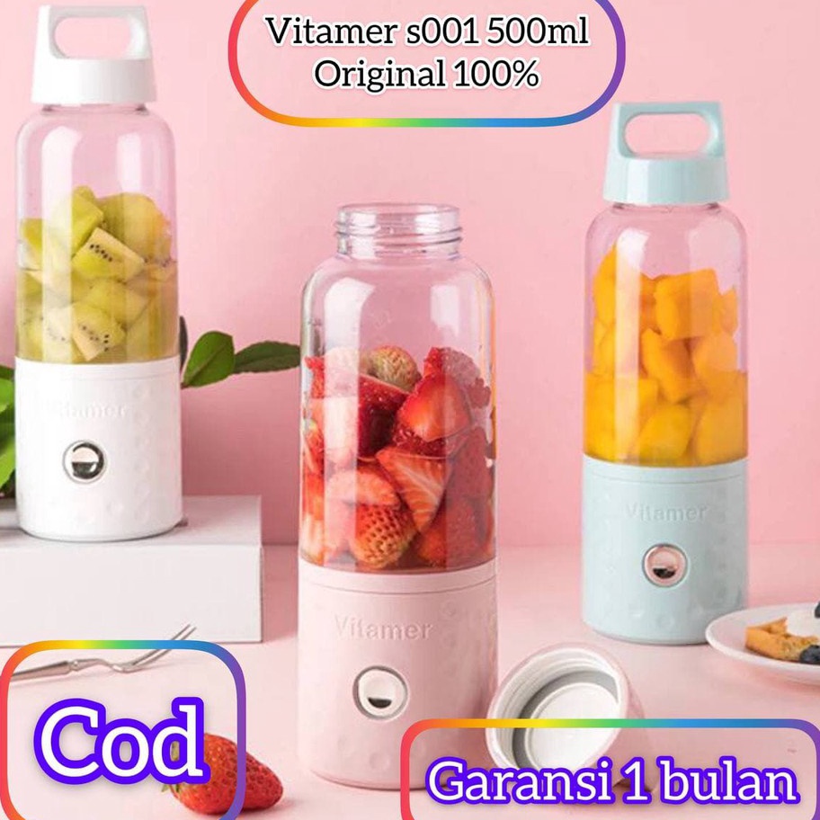 Kirim Sekarang Vitamer Portable Blender mini Juicer Cup 500ml 100% Original umtuk buah protein herba