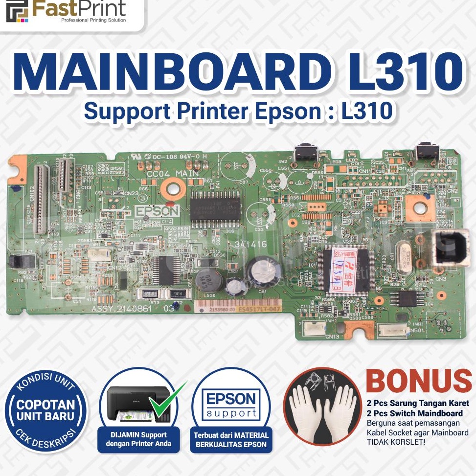 Terbaru.. Mainboard Motherboard Logic Board Printer Epson L310 50