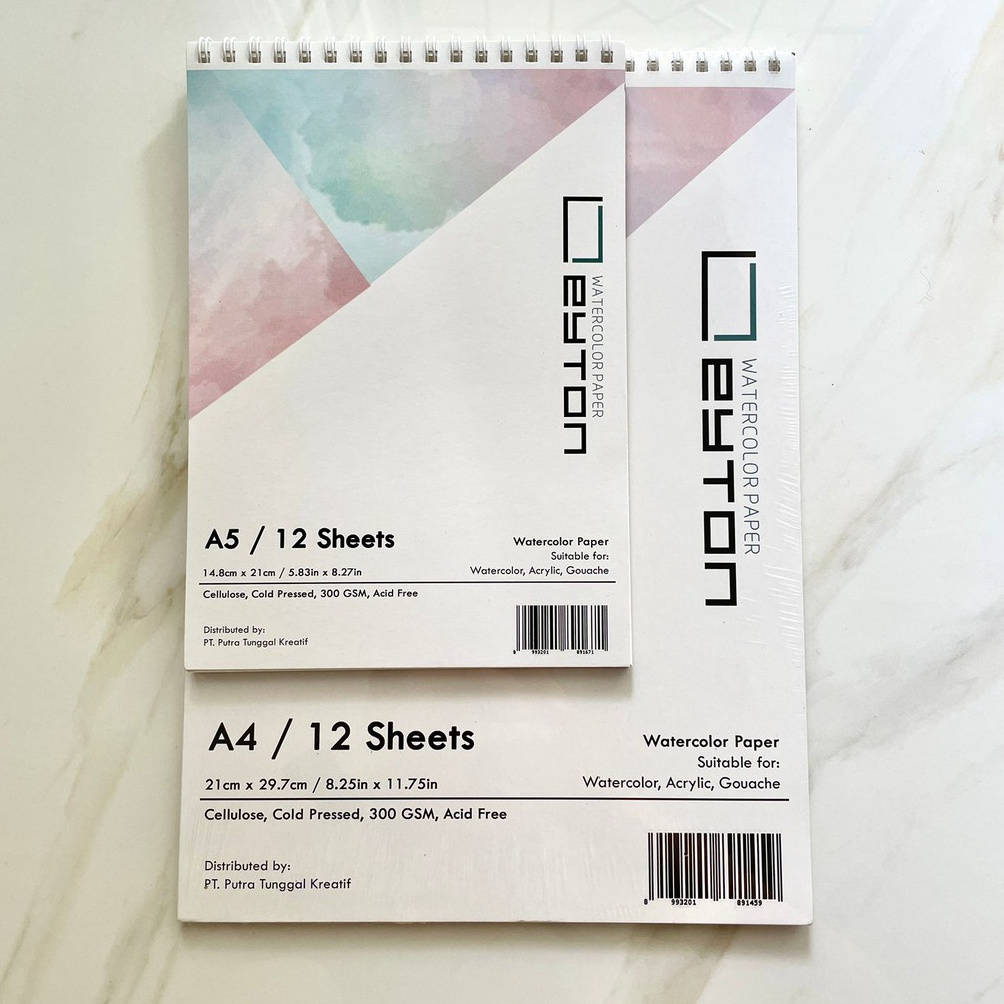 

Top Produk.. leyton watercolor spiral book A5/A4 300gsm 12lembar DQ0