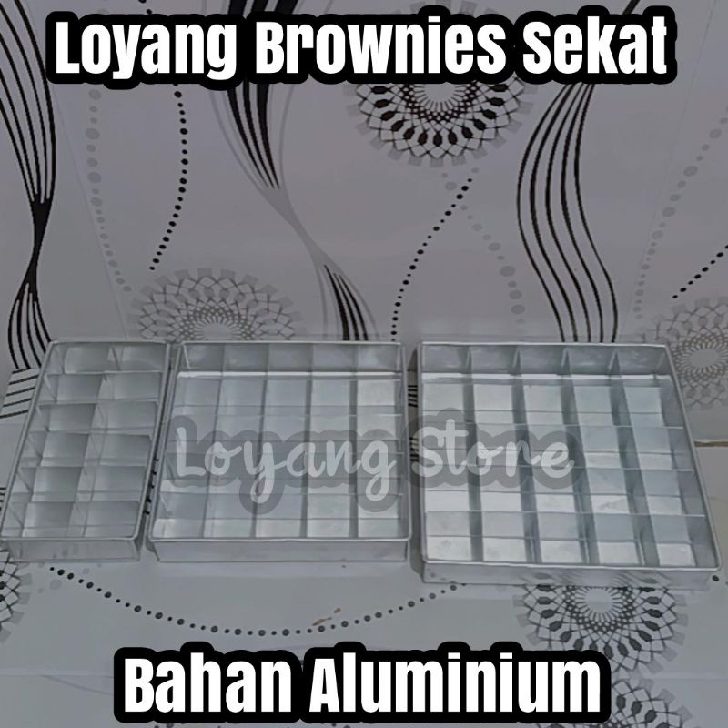 Loyang Brownies Sekat 20× 10/20×20/22×22/Cetakan Kue Bahan Aluminium Tebal Anti Lengket