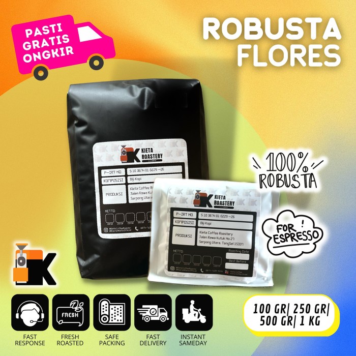 

Biji Kopi Fine Robusta Flores Manggarai 1KG by kieta coffee