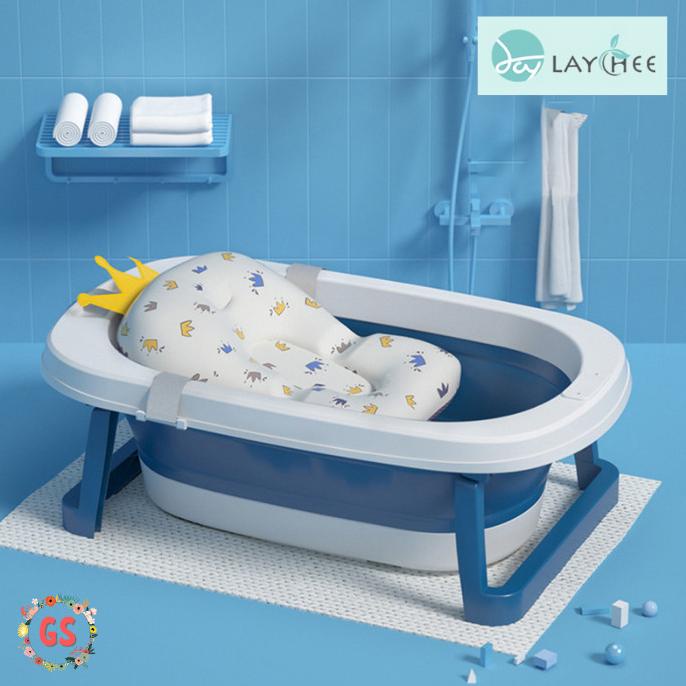 Laychee - Bak Mandi Bayi Lipat Jumbo + Matras / Crown Baby Bathtub