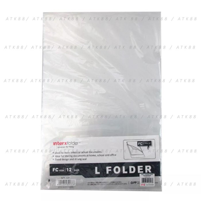 

Bestseller File - Inter X Folder - Map L / Clear Sleeve F4 (Pak 12 Pcs)