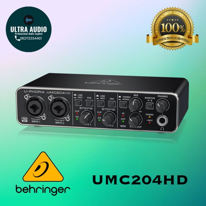 Best Seller Behringer Umc204Hd / Umc-204Hd / Umc 204 Hd / Soundcard Original