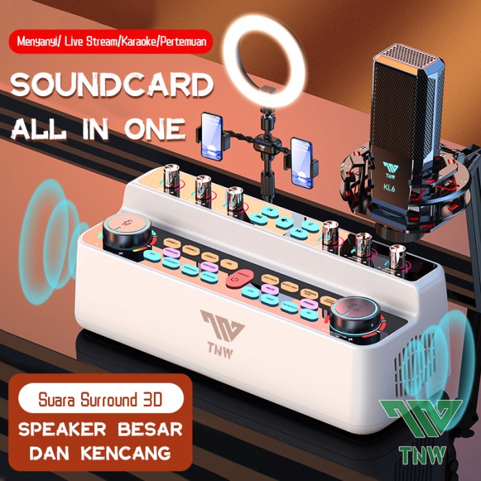 Best Seller Tnw S18 Live Soundcard Mixer Bluetooth All-In-One Soundcard Speaker