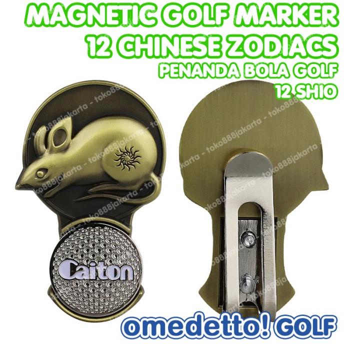 MAGNETIC GOLF BALL MARKER CHINESE ZODIAC 12 SHIO HAT CLIP