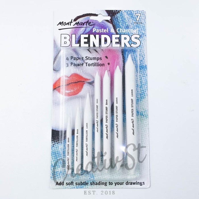 

Terlaris Mont Marte Pastel & Charcoal Blender Paper Stump Tortillion Dusel 7 Pc