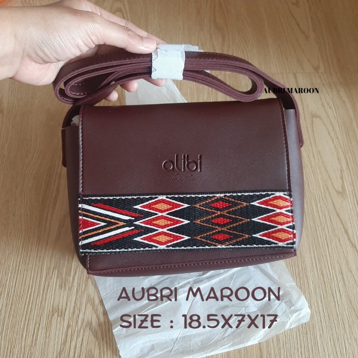 HOT SALE TAS SELEMPANG WANITA ALIBI PARIS AUBRI MAROON PROMO TERLARIS