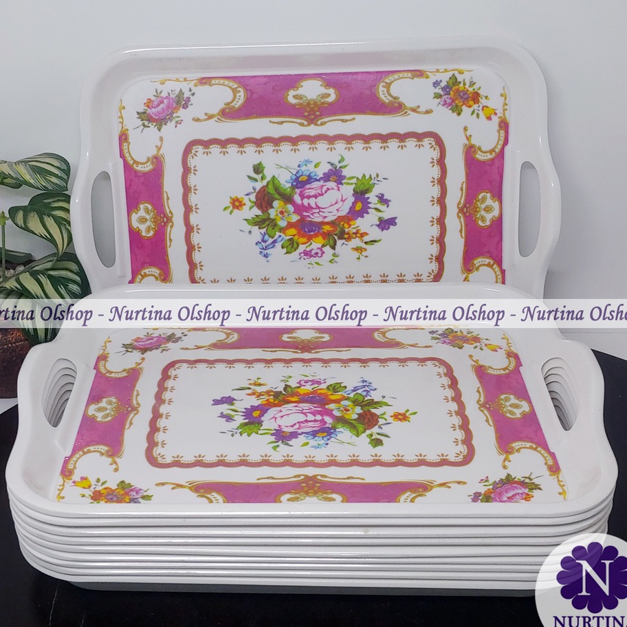 berkualitas Nampan Melamin Besar | Nampan Melamin Motif Bunga | Nampan Murah