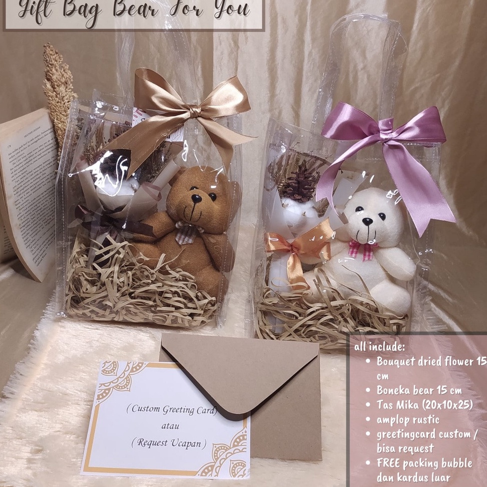 

Terkini [ GIFT BAG BEAR FOR YOU ] HADIAH WISUDA WEDDING BIRTHDAY ULANG TAHUN ANNIVERSARY BOUQUET DRIED FLOWER HAMPERS MIKA TRANSPARANT BONEKA BERUANG ANANDARU GIFT 57