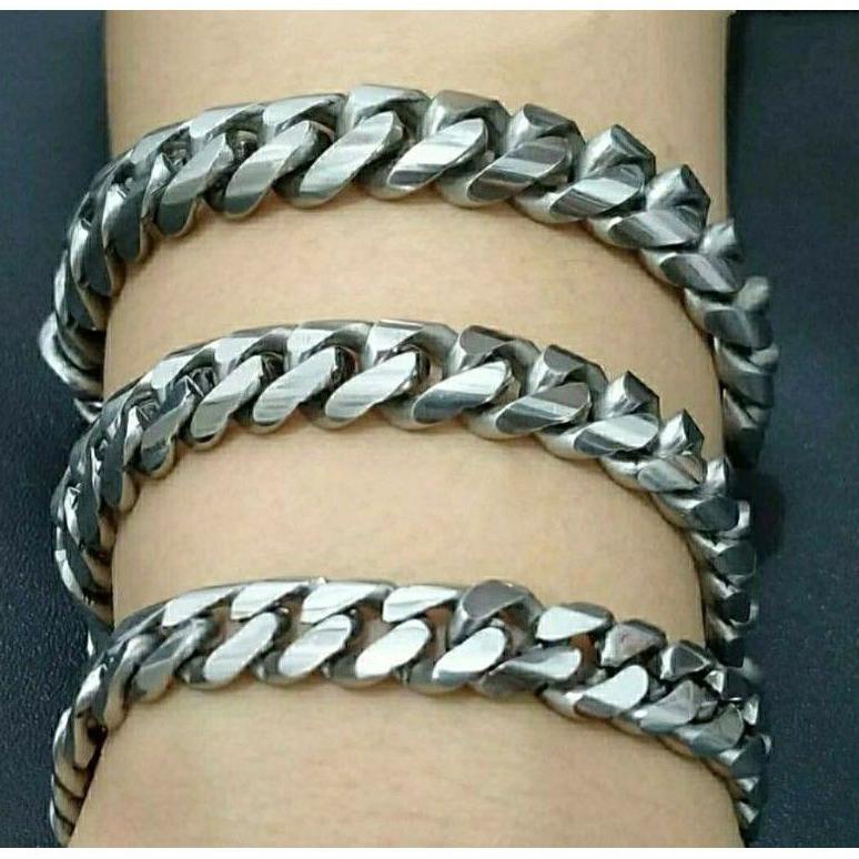 Diskon Gelang Tangan Rantai Besi Putih Anti Karat/Gelang Rante Titanium/Gelang Silver/Gelang Pria An