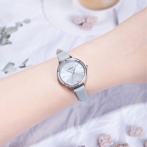 FLASH SALE PANMILA JAM TANGAN WANITA KASUAL P0540S-DZ1RWQ TALI KULIT PUTIH HIJAU TERMURAH