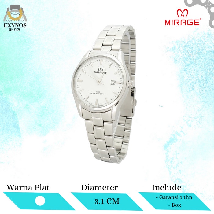 PROMO JAM TANGAN WANITA MIRAGE ORIGINAL 8708 SILVER TERLARIS