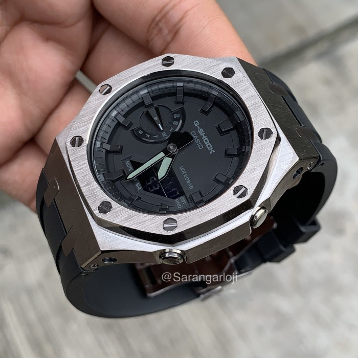 PROMO GSHOCK ORIGINAL GA2100 CUSTOM AUDEMARS PIGUET GREY ON BLACK TERMURAH