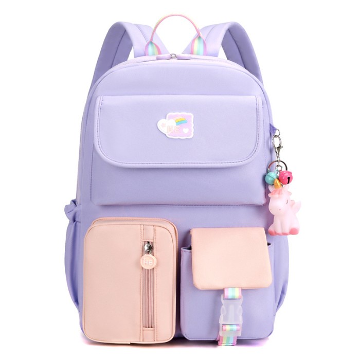 TAS SEKOLAH ANAK SD/SMP/SMA CEWEK WARNA SOFT PASTEL CANTIK WATERPROOF