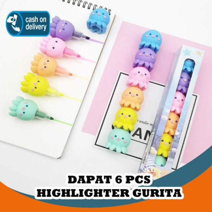 

Bestseller Set Stabilo Gurita Highlighter Octopus Isi 6 Pcs Spidol Warna Warni
