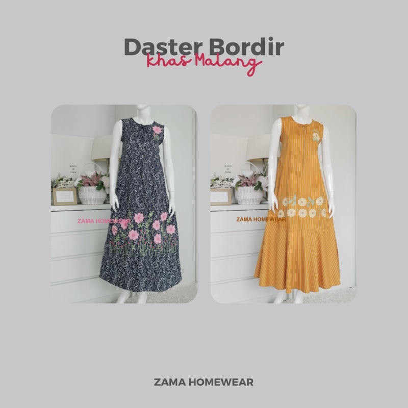 ZAMA | Daster Panjang Sleeveless Overall Bordir Khas Malang