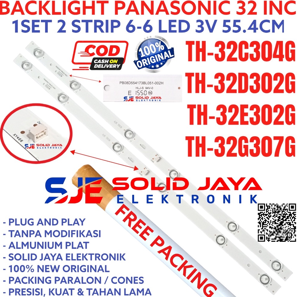 Rekomendasi.. BACKLIGHT TV LED PANASONIC 32 INC TH 32C304 32D302 32E302 32G307 G LAMPU BL 6K 3V TH-3