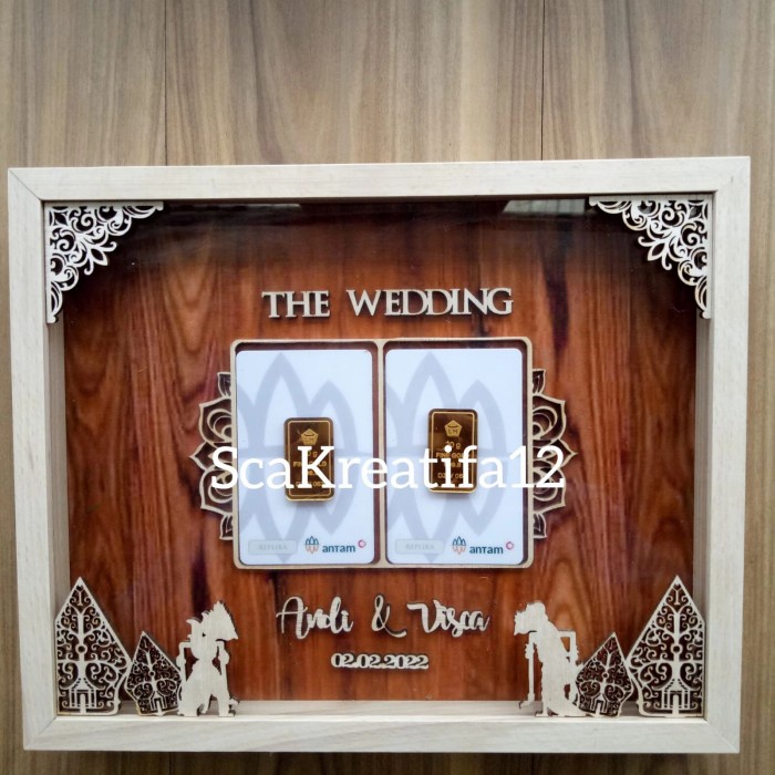 Best Seller Pigura Wayang Logam Mulia/Hantaran Wedding/Tempat Mahar Frame 20X25