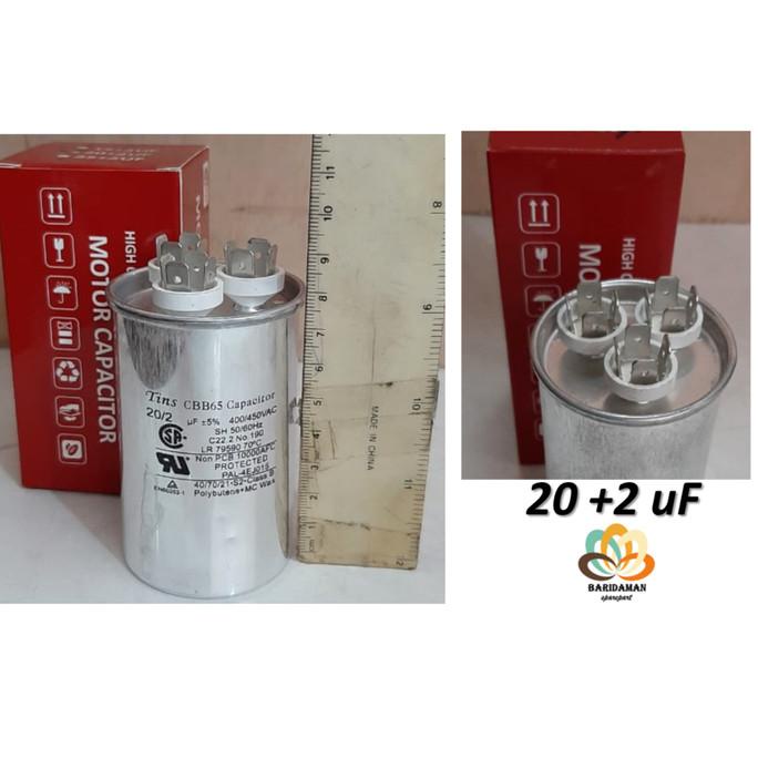 *:*:*:*:*] Kapasitor AC Double 20 & 2 UF Air Conditioner Kompresor Kipas CBB65