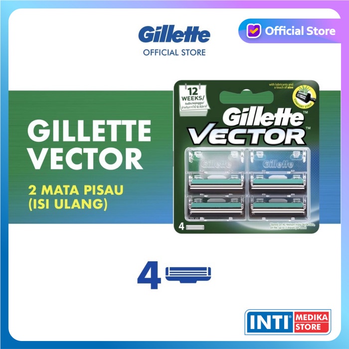 Terlaris Gillette - Vector Refill Pisau Alat Cukur Kumis Jenggot Gillete