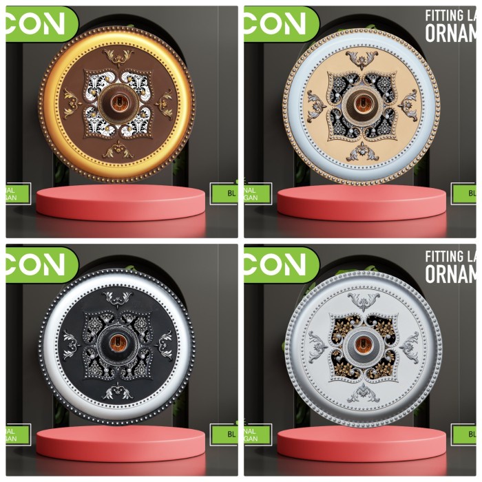 Terlaris Fitting Lampu Plafon Lampu Hias Ornamen Ceiling Pvc 30X30 Cm Bulat