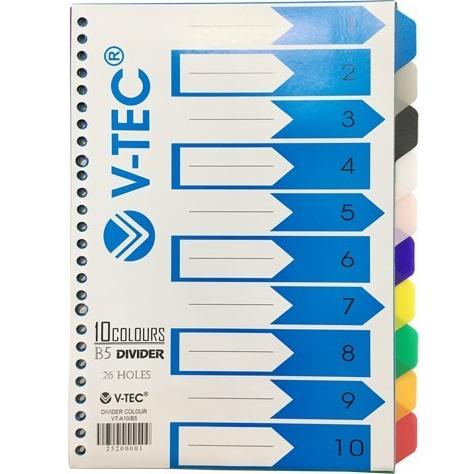 

Pembatas Binder / Divider V-TEC VT-A10 / B5 10 Colours