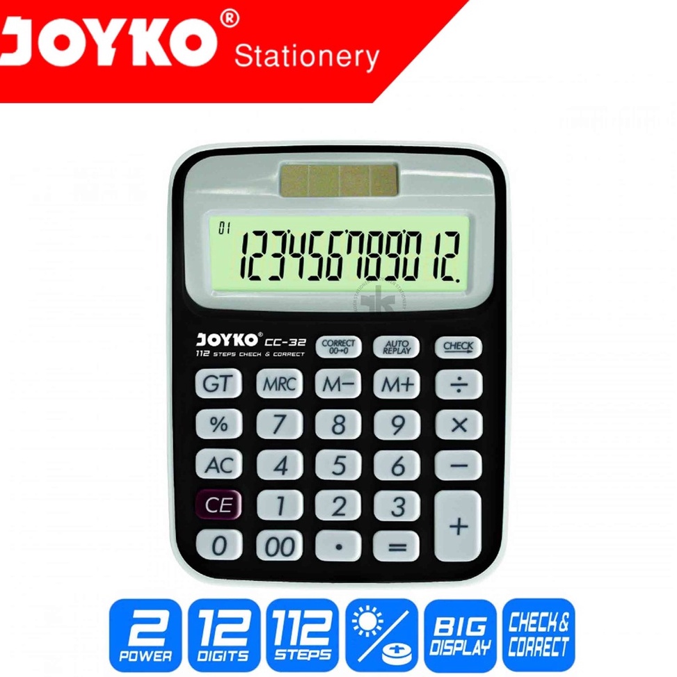 

Produk Premium.. Calculator 12 Digit Joyko CC-32 Check Correct MJ0