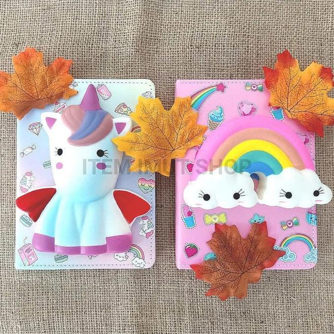 

Buku Diary Agenda Note Book Squishy Karakter Unicorn Rainbow Pelangi