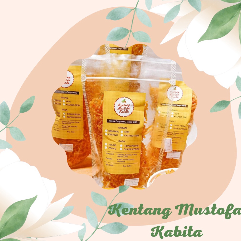 

[Miliki Segera] Kentang Mustofa Kabita Kacang Teri Medan 200g Keripik No MSG Premium 48