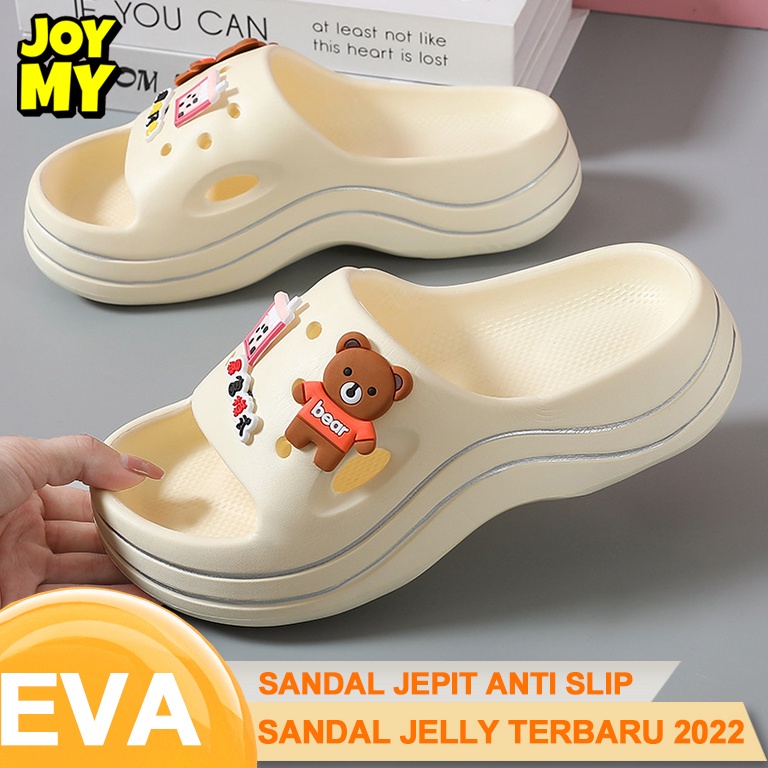 Tren Terbaru.. Sandal jelly fuji wedges wanita terbaru 2023 murah Sendal Baim crocs wanita kekinian 