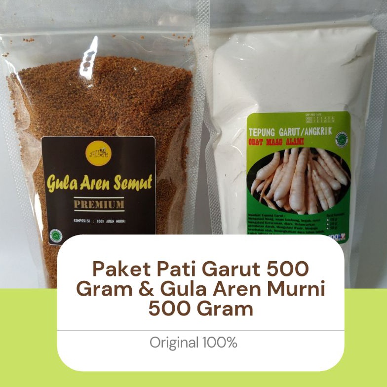 

Hot Sale.. PAKET TEPUNG GARUT DAN GULA AREN 500/500 GRAM ANF