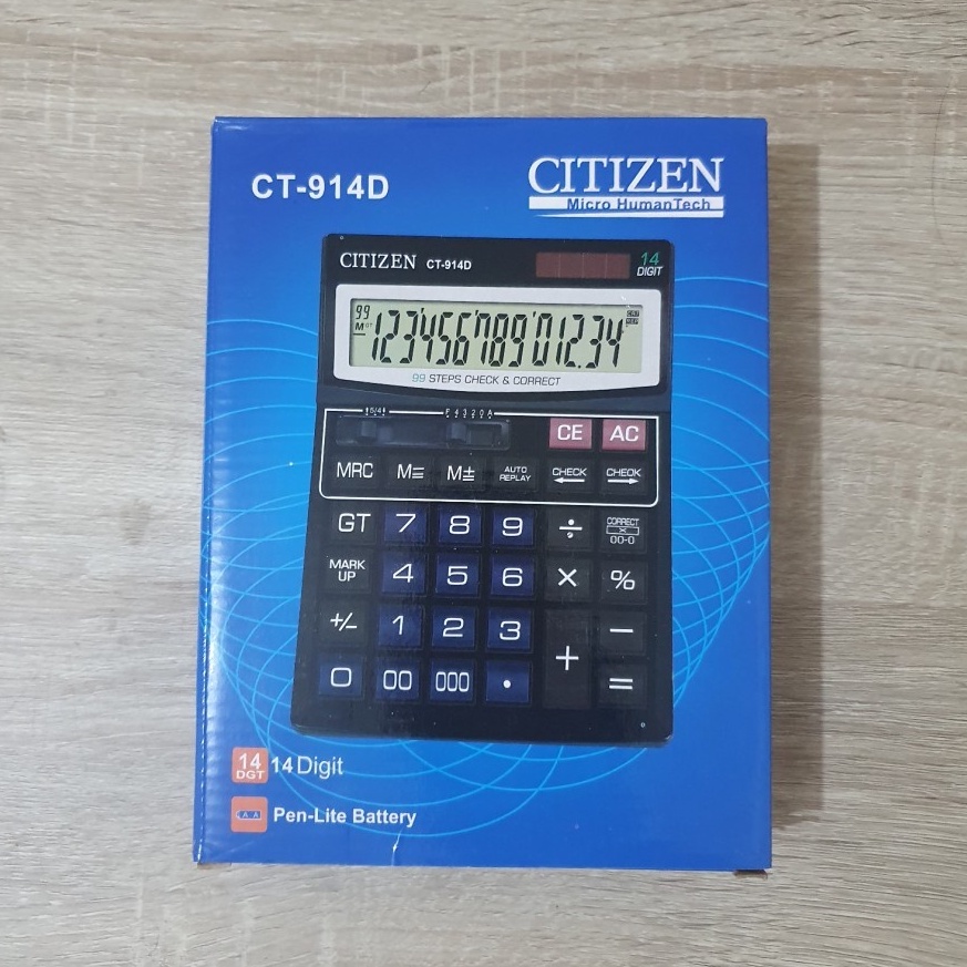 

Produk Premium.. Kalkulator / calculator / alat hitung CITIZEN Besar 14 Digit CT 914D | yanna866 YFN