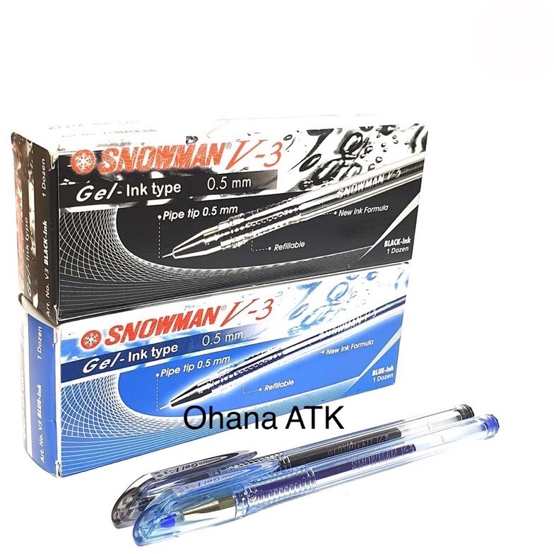 

Kekinian.. [ISI 12] Pulpen Snowman V3 Pen gel 0.5mm Bulpen Bolpoin QRH